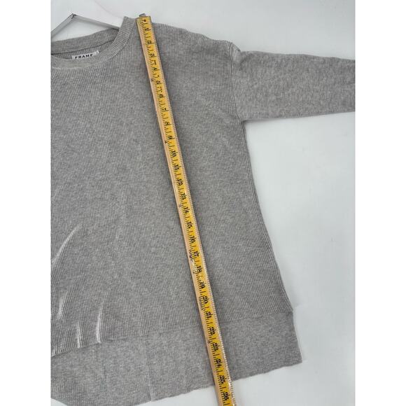 Frame Le Boxy Sweater Womens Small Gray 3/4 Sleeves Hi Lo Hem Cotton Silk Knit - Picture 15 of 16
